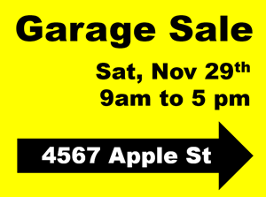 garage sale graphic