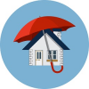 House umbrella graphic